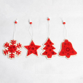 New Fashion Popular Decoração de Natal Red Wooden Small Hang Decoration